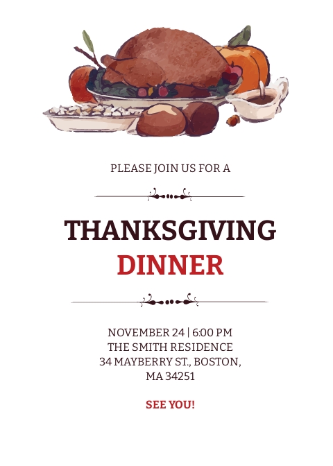 Free Thanksgiving Invitation Templates, 11+ Download PSD, Illustrator