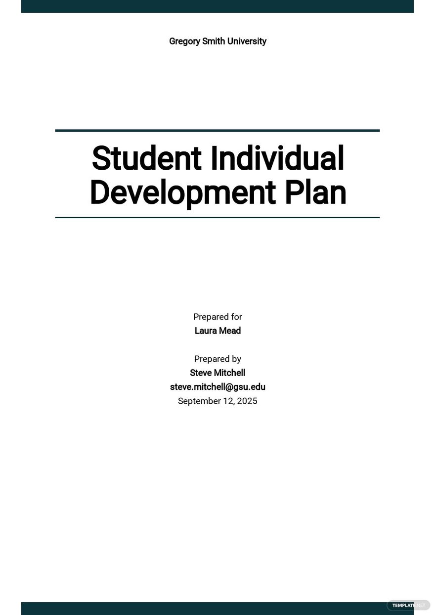 Individual Career Development Plan Template Google Docs, Word, Apple