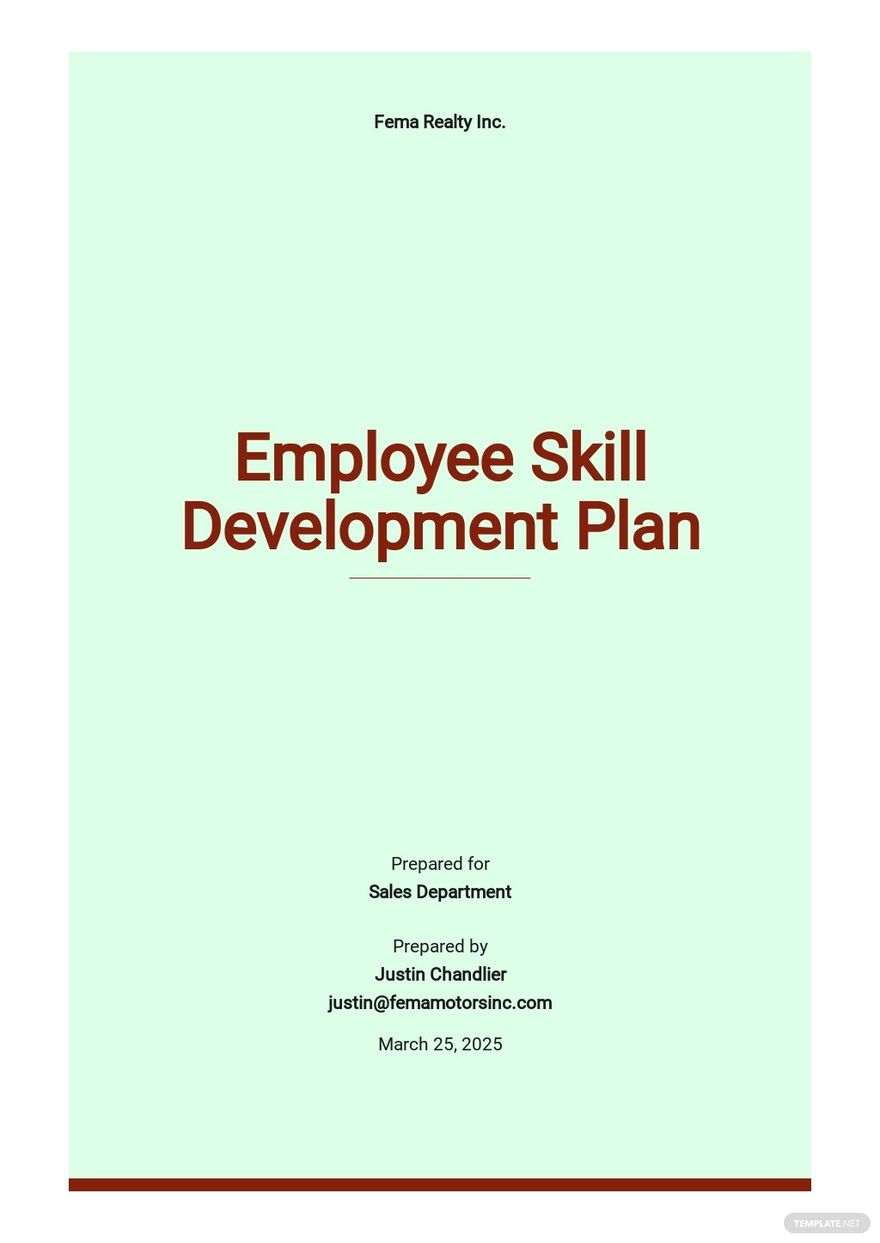 Employee Development Plan Templates Documents, Design, Free, Download