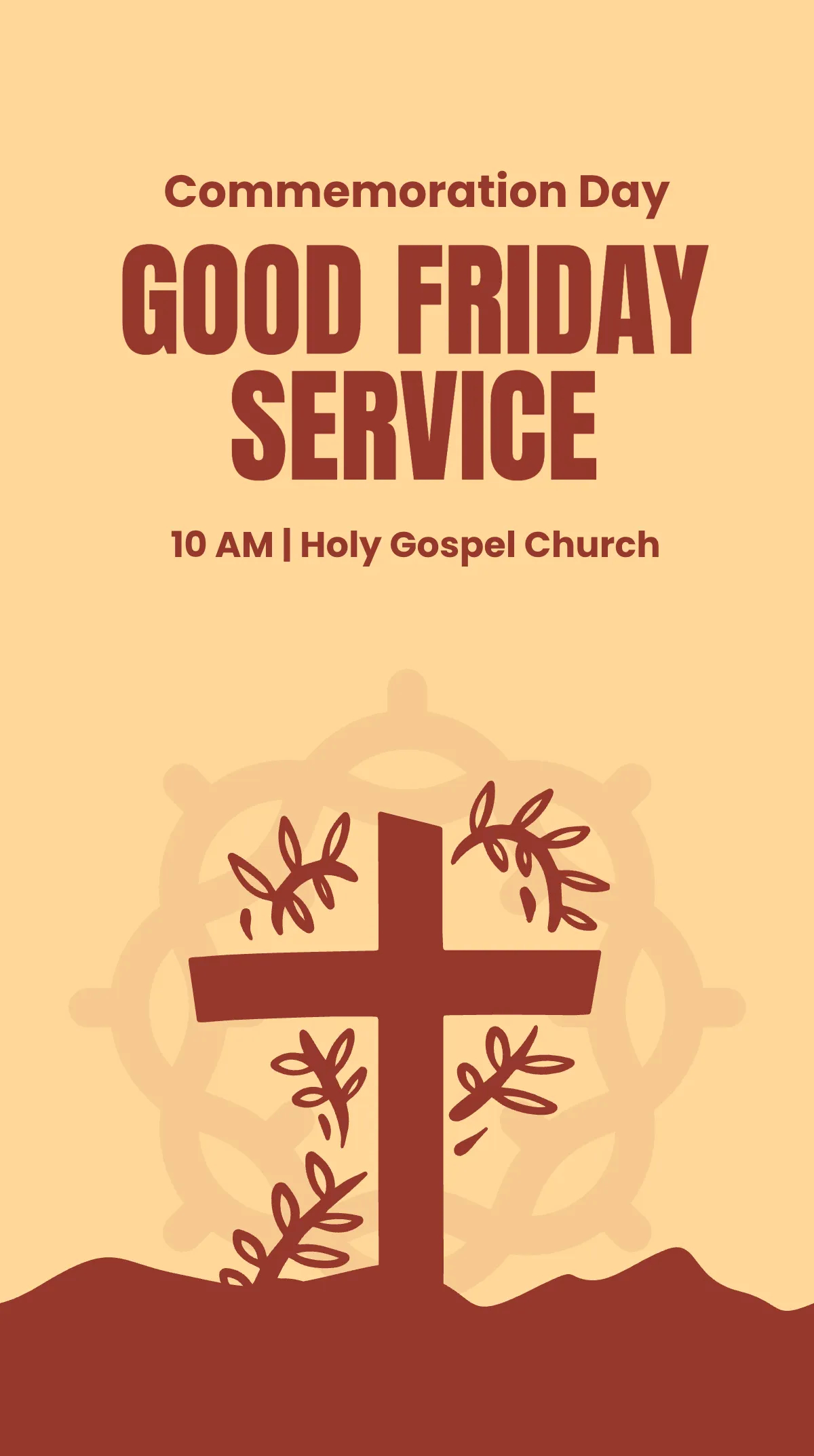 Free Good Friday Service Whatsapp Post Template