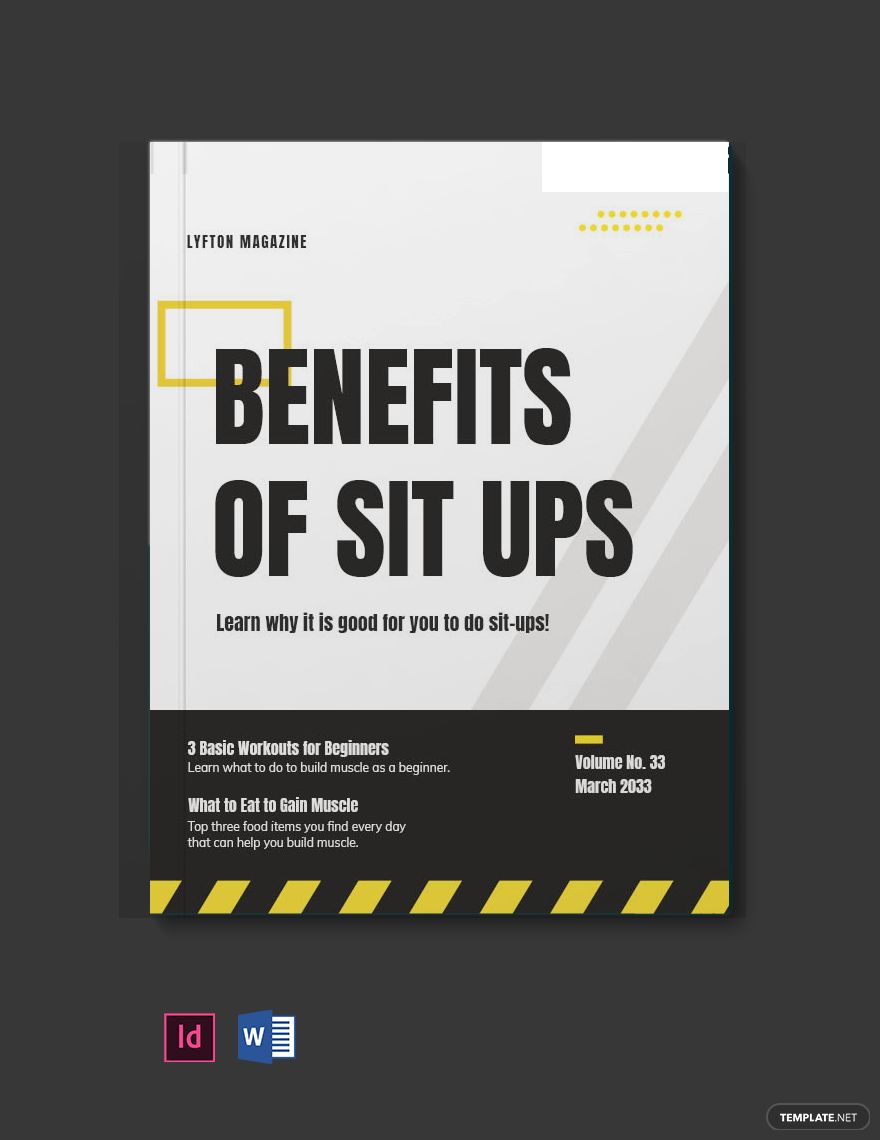 Women's Fitness Magazine Cover Template in Pages, InDesign, Publisher, Word, PSD, Illustrator