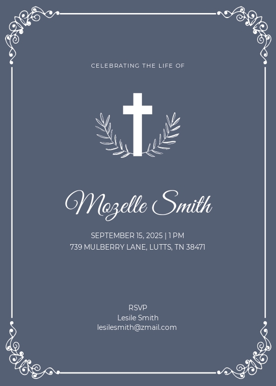 Digital Funeral Announcement Template