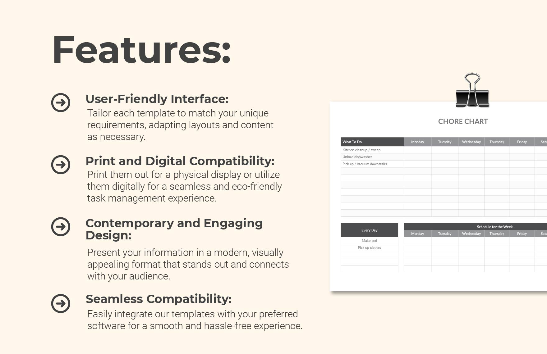 Chore Chart Template in Word, Apple Numbers, Pages, Excel, PDF, Google