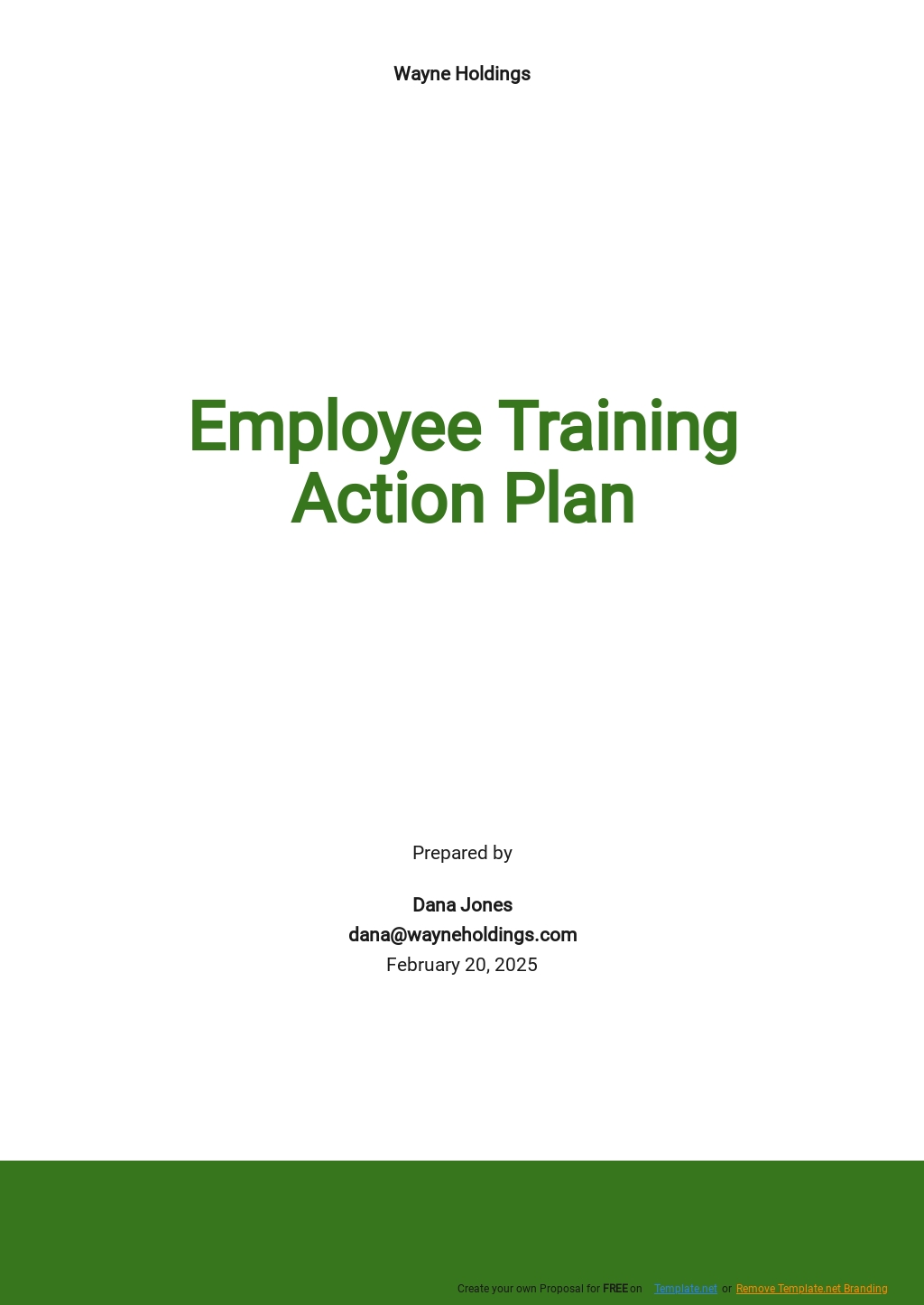 Employee Training Action Plan Template Google Docs, Word, Apple Pages