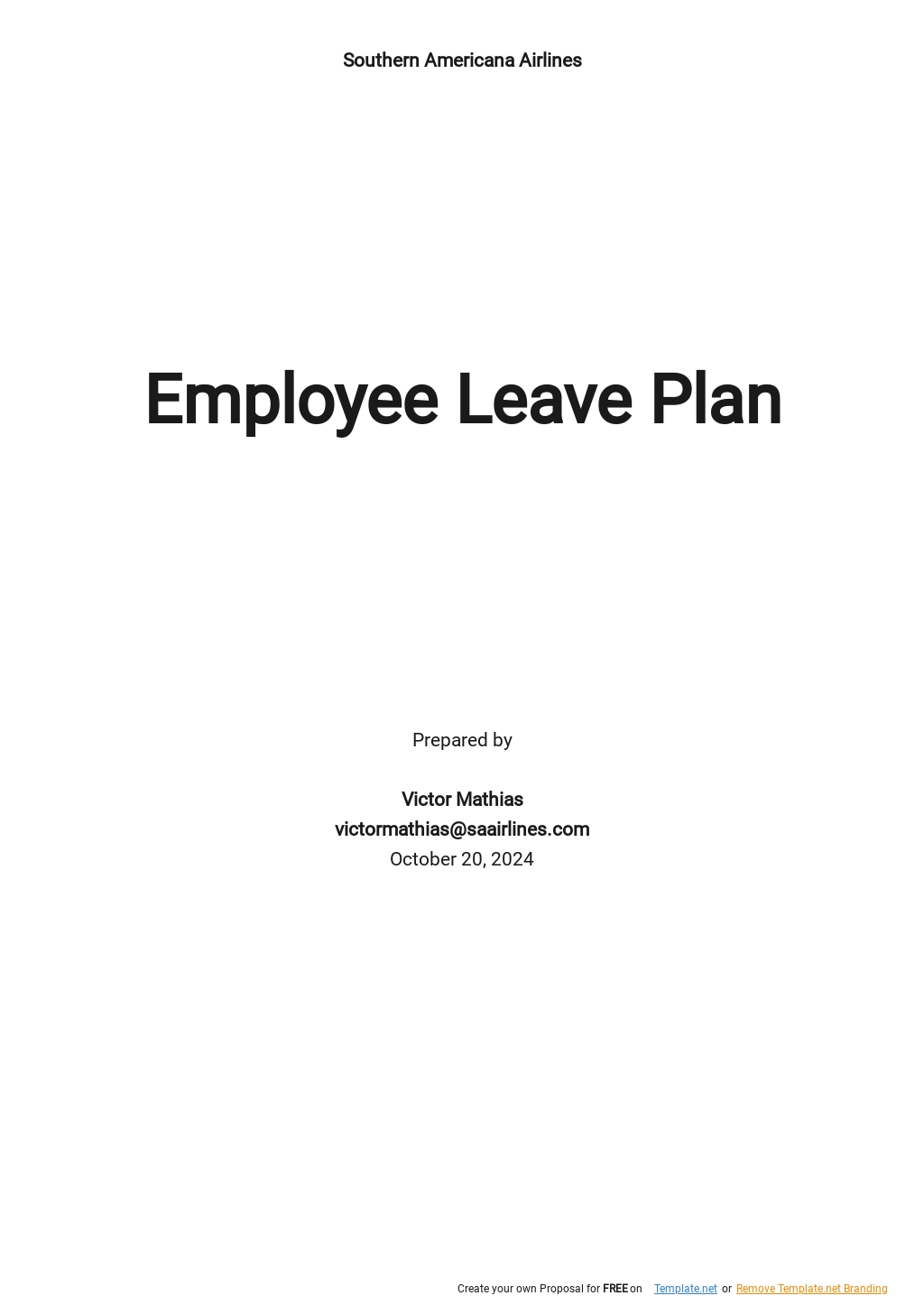 19+ FREE Leave Plan Templates [Edit & Download]