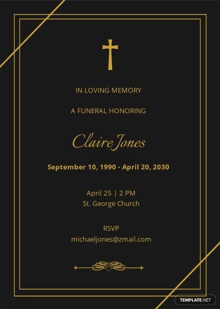 FREE Simple Digital Funeral Invitation Template in Illustrator, Word