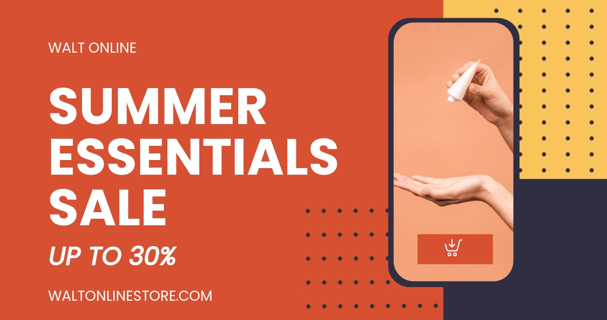 FREE Online Store Facebook Post Template Download in Illustrator