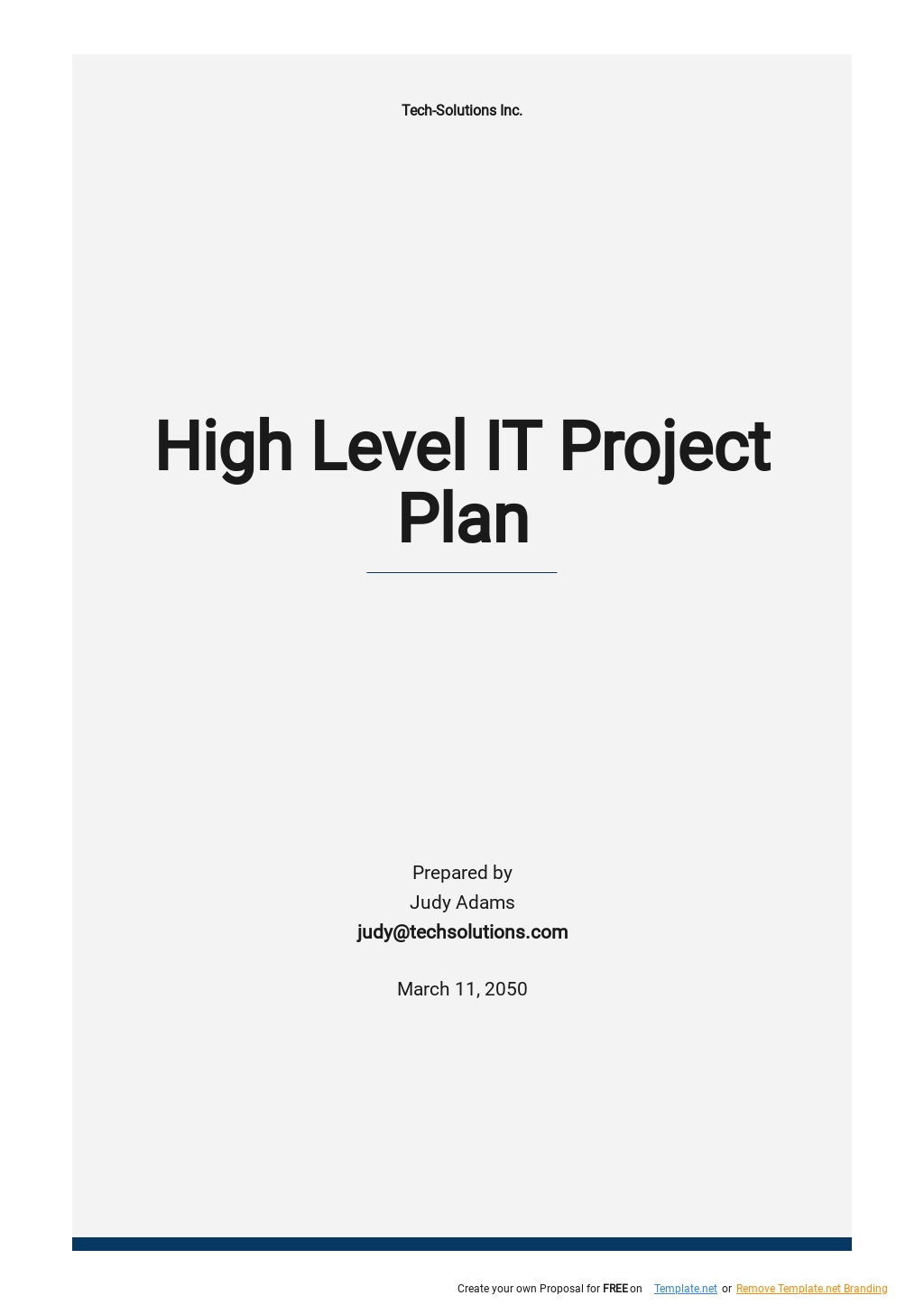 High Level IT Project Plan Template Google Docs, Word, Apple Pages