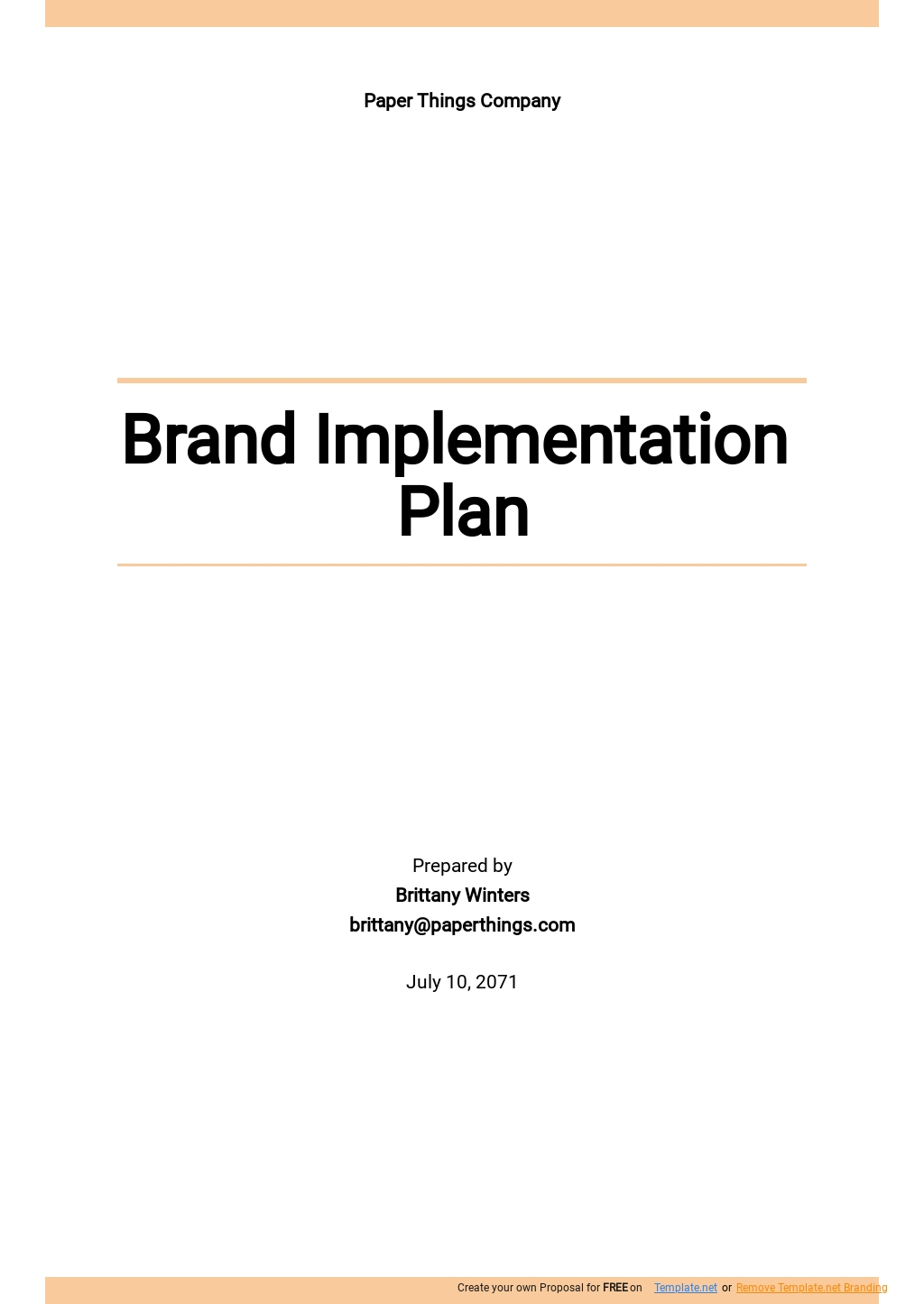 Project Implementation Plan Template Google Docs, Word, Apple Pages