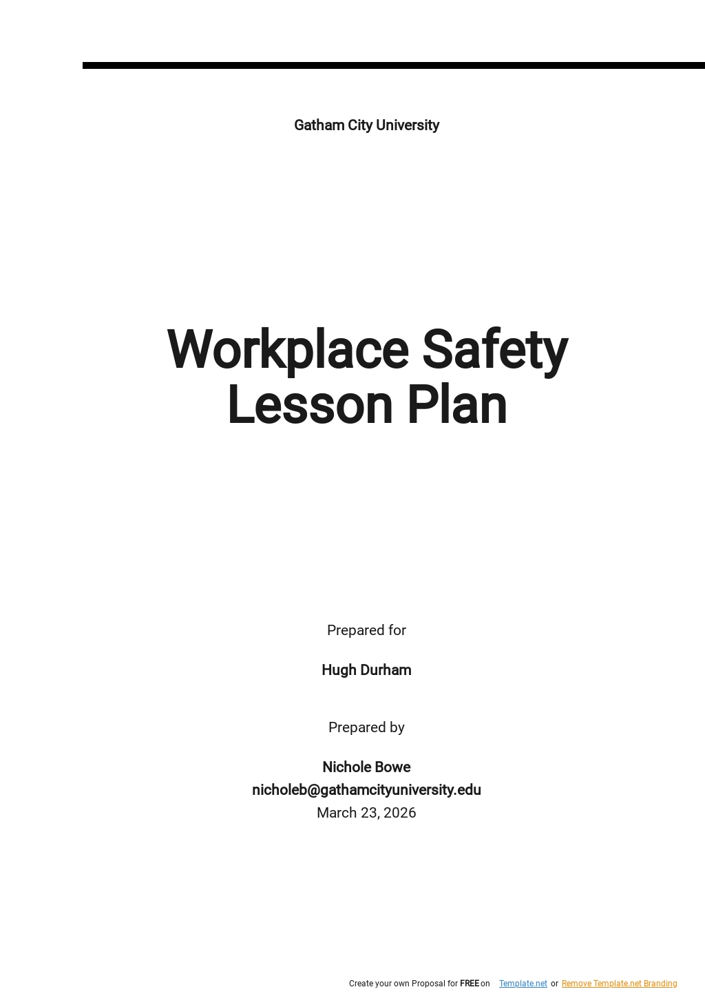 Workplace Safety Plan Templates Documents, Design, Free, Download
