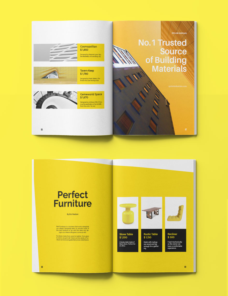 Furniture and Interior Catalog Template in Word, InDesign, PDF