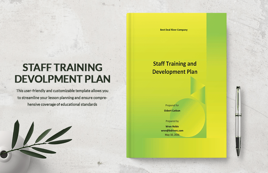 Sample Staff Training and Development Plan Template in Word, PDF, Google Docs, Pages Download
