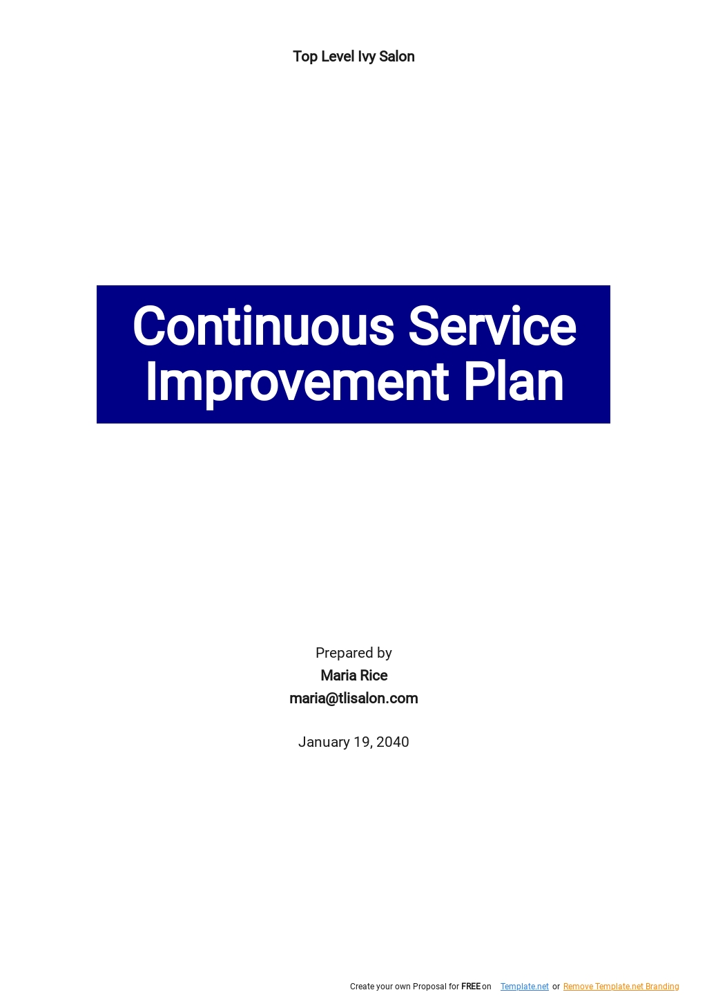 Health and Safety Continuous Improvement Plan Template Google Docs, Word, Apple Pages, PDF