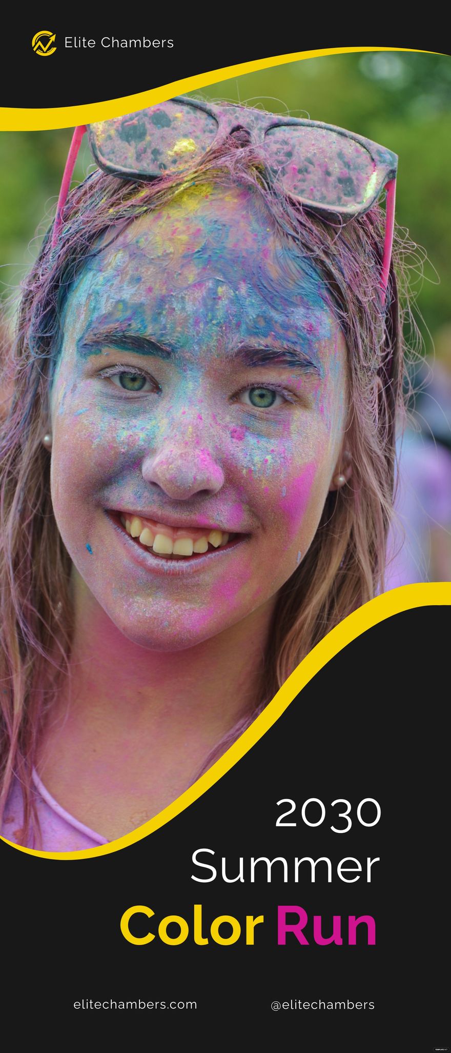Color Run Event RollUp Banner Template Google Docs, Word, Publisher