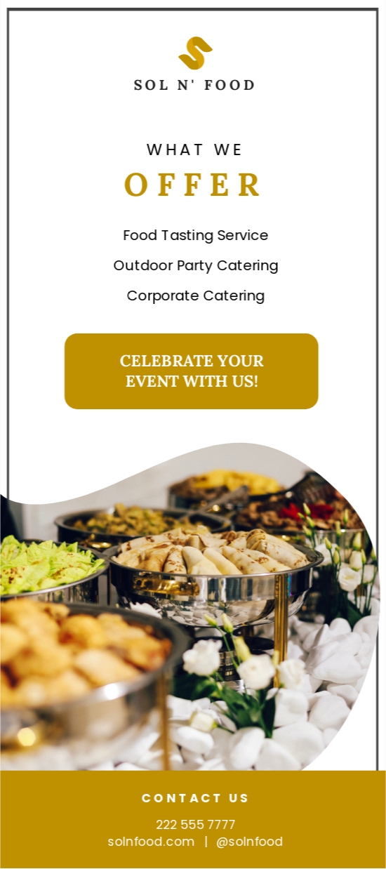 Catering Design Rack Card Template in Word, PDF Download