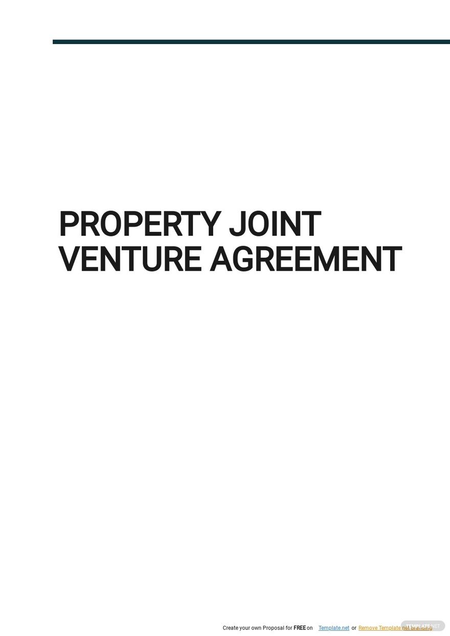 Property Joint Venture Agreement Template Google Docs, Word, Apple