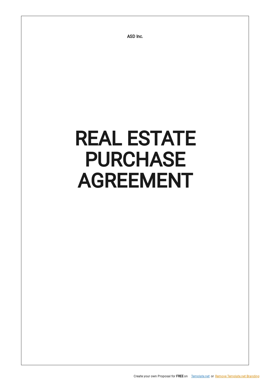 Free Simple Real Estate Purchase Agreement Template KAESG BLOG