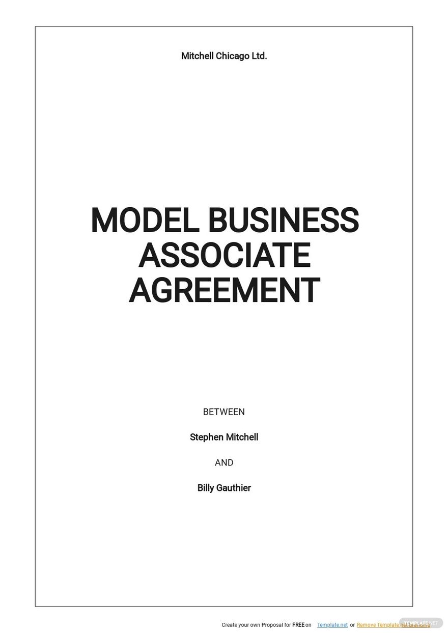 Business Associate Agreement Template Google Docs, Word, Apple Pages