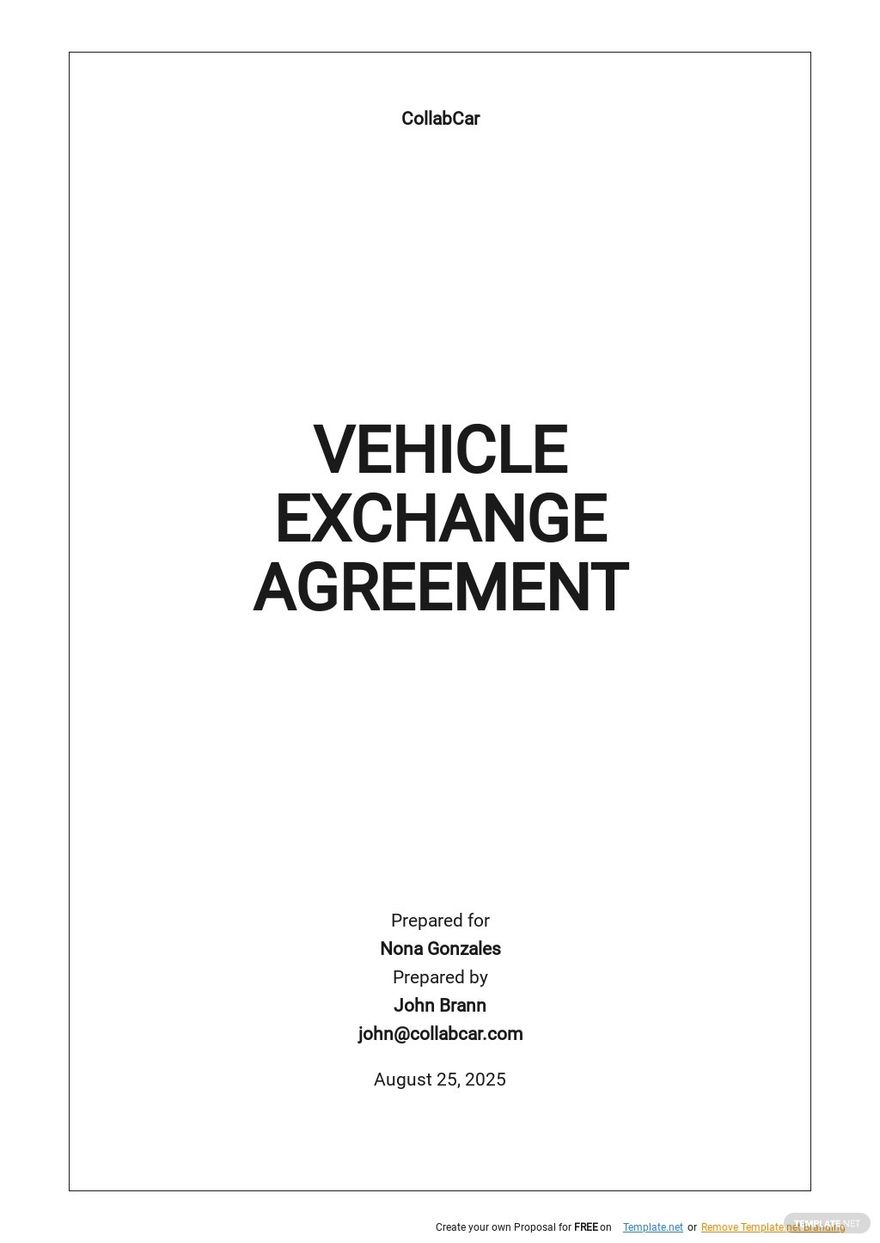 Free Exchange Agreement in Microsoft Word (DOC) Templates, 12+ Download