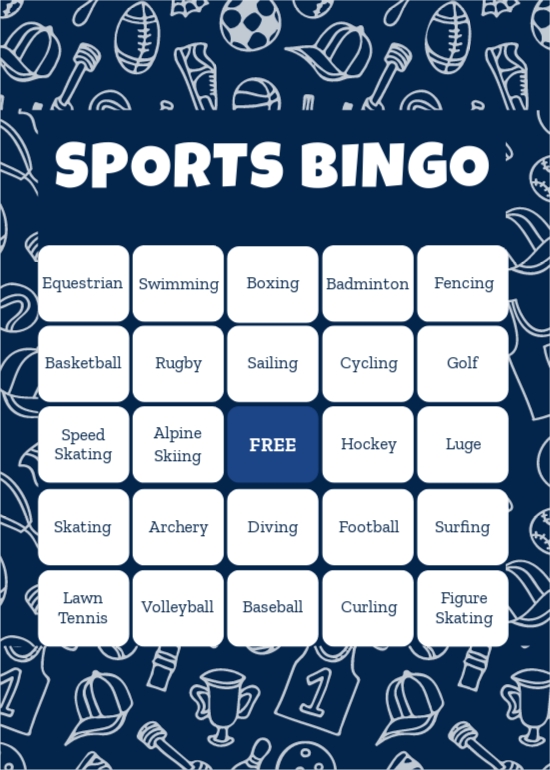 Sports Bingo Card Template in Word, PSD, Illustrator Download