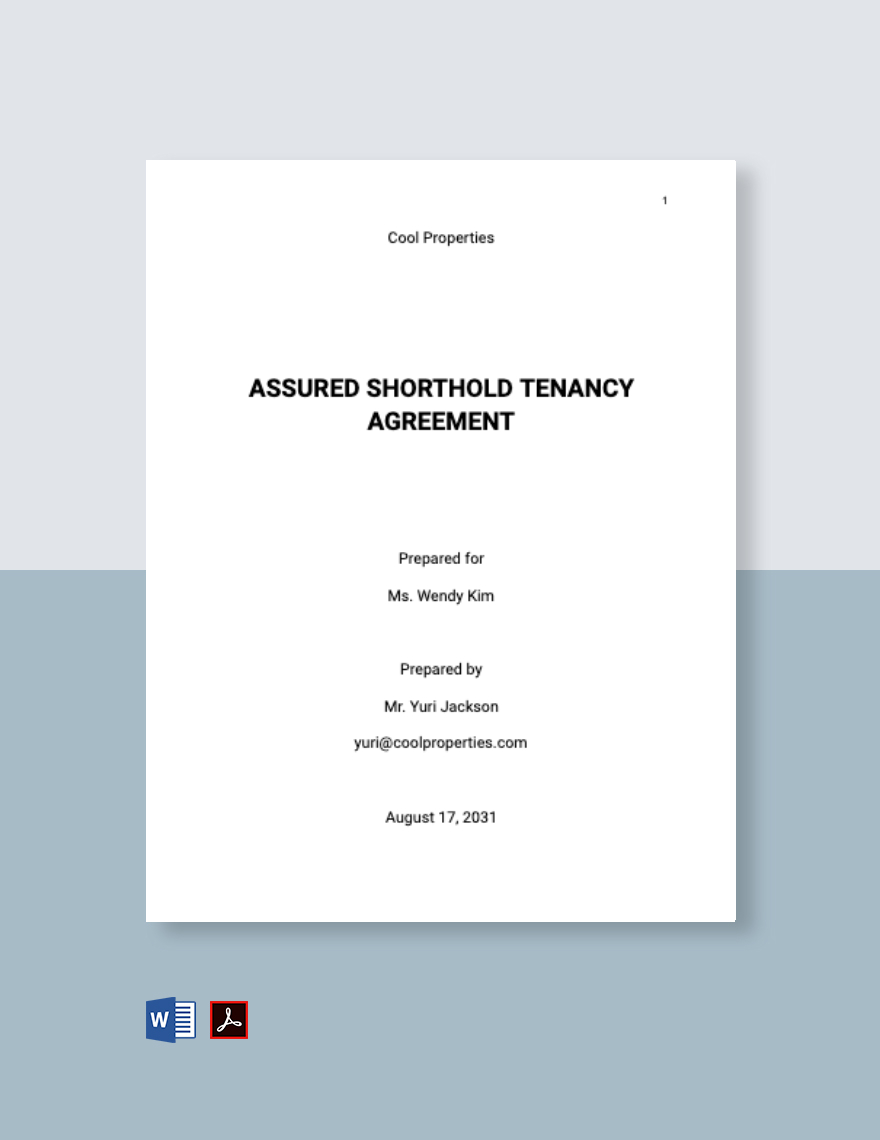Assured Shorthold Tenancy Agreement Template in Google Docs, Word, PDF
