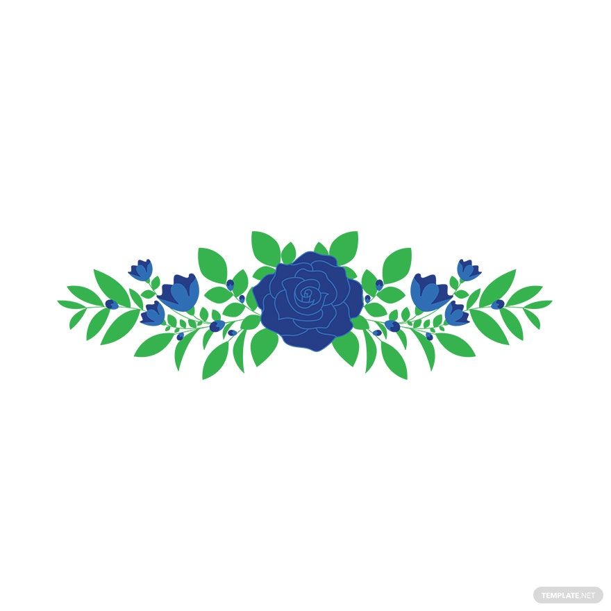 Blue Floral Vector in Illustrator, SVG, JPG, EPS, PNG Download