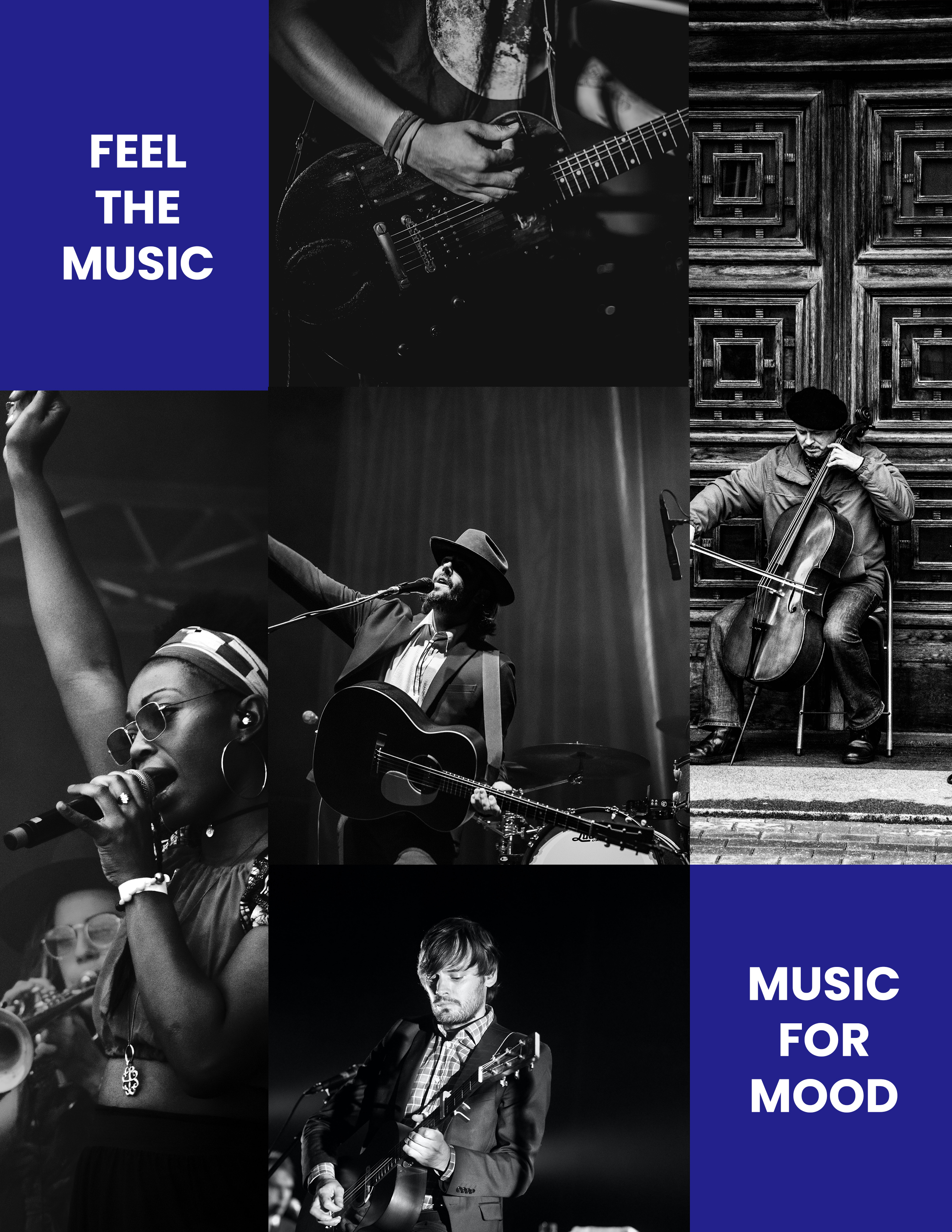 Free Music Photo Collage Illustrator, InDesign, PSD