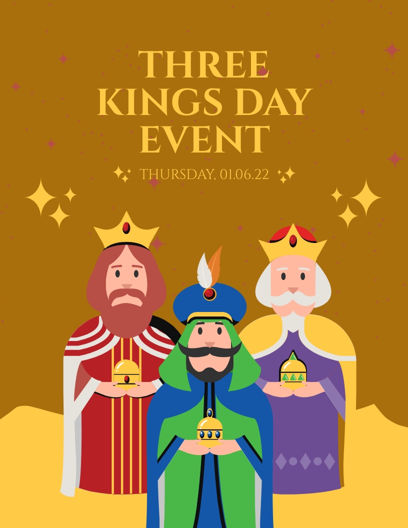 Three Kings Day Celebration Flyer Template in Word, Publisher, Google