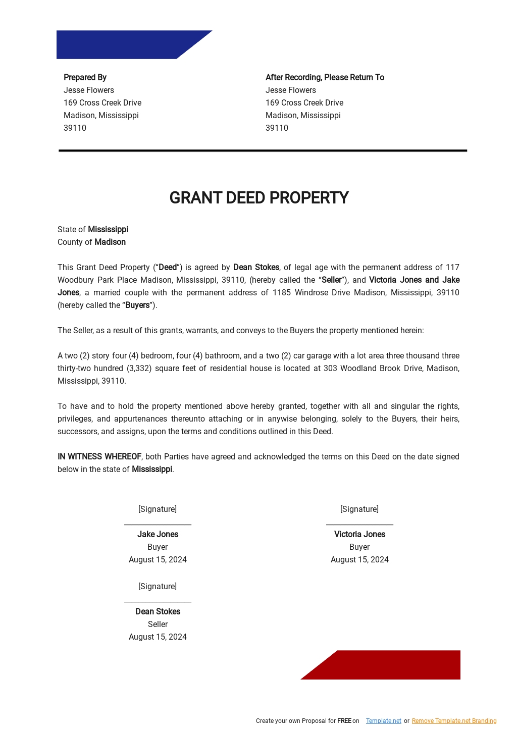 Property Transfer Deed Template Google Docs, Word, Apple Pages