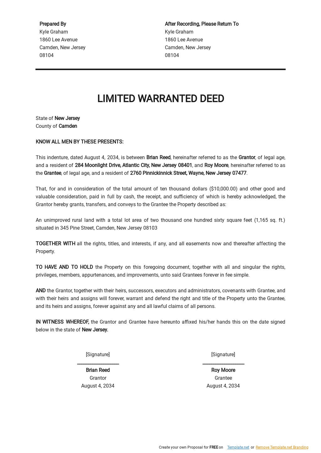 Warranty Deed Templates Documents, Design, Free, Download