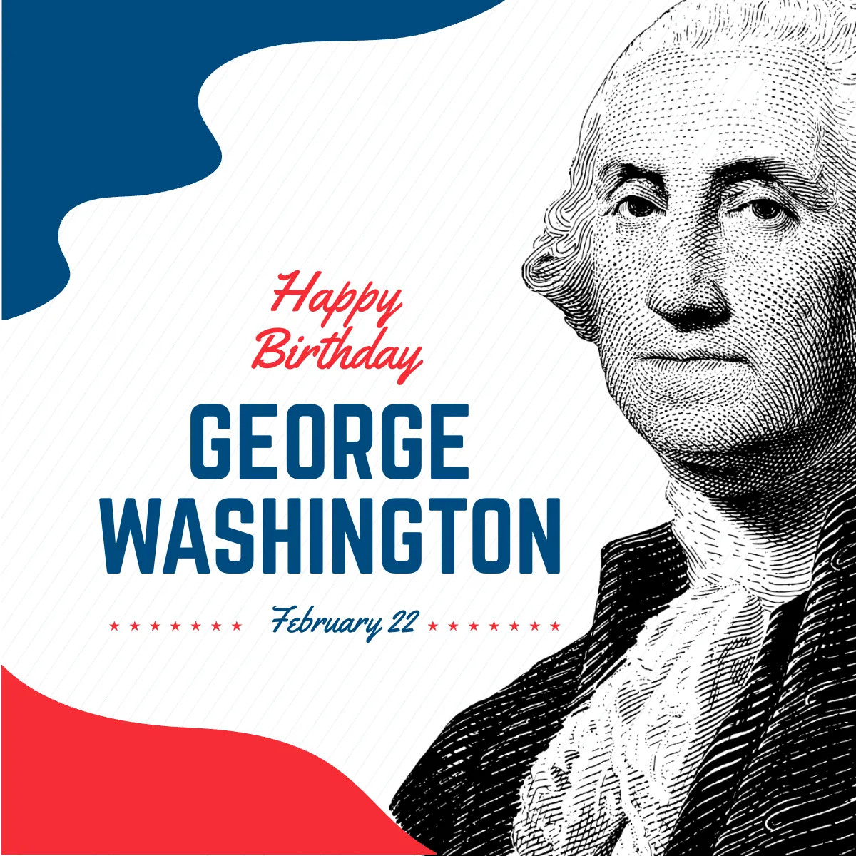 Free Washington's Birthday Instagram Post Download in PNG, JPG
