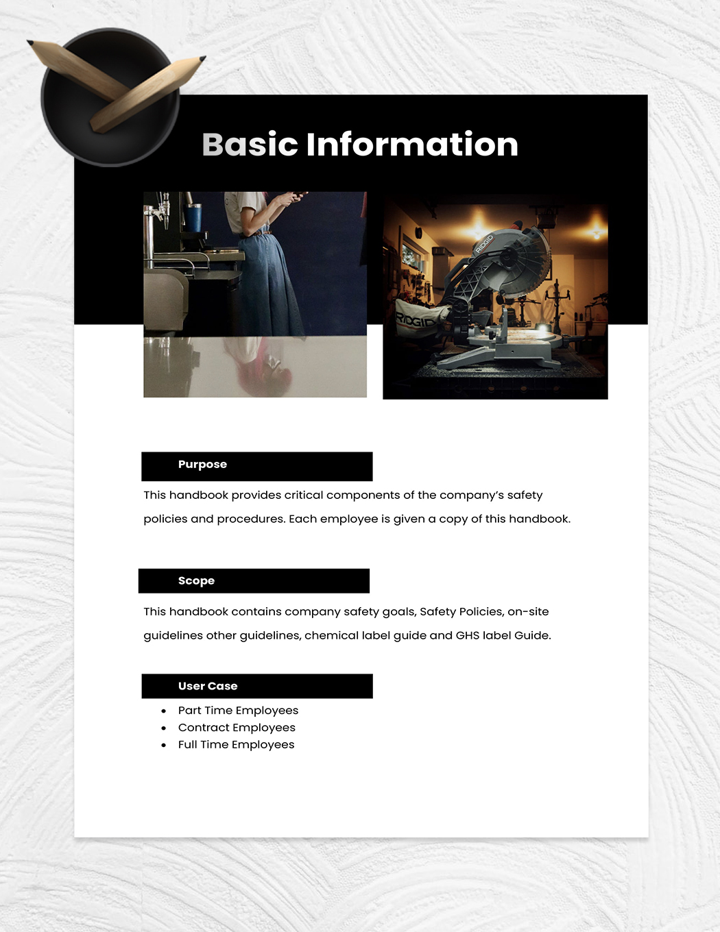 Employees Safety Handbook Template in Word, Google Docs Download