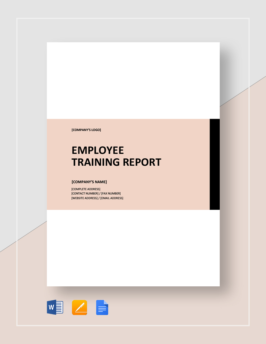 Employee Training Report Template in Google Docs, Word, Pages