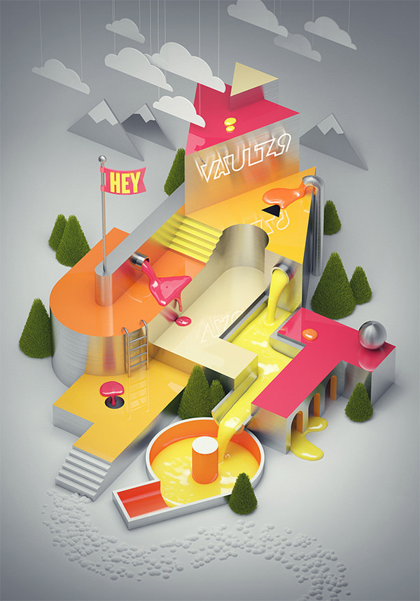 3D Typography Poster Designs & Ideas 19+ Free Templates