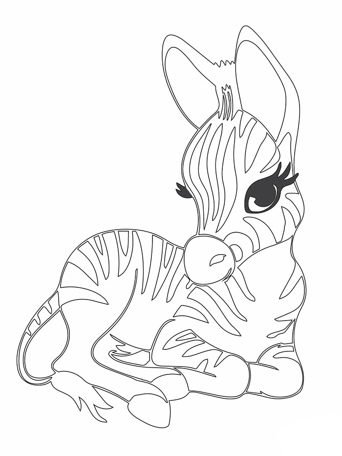 Zebra Coloring Page Without Stripes