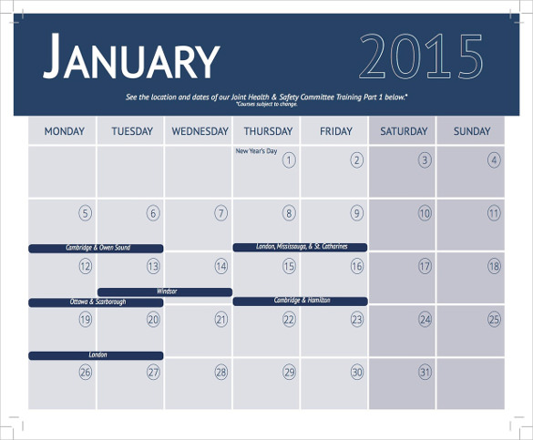 Training Calendar Template 36+ Free Word, PDF, PSD Training Calendar Template 36+ Free Word, PDF, PSD