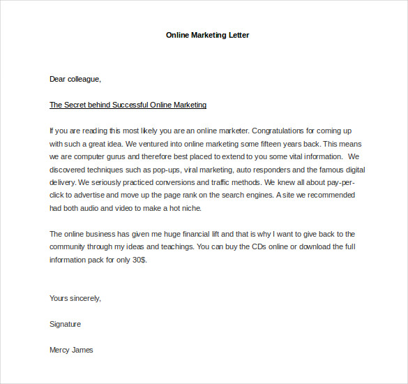 Marketing Letter Template 38+ Free Word, Excel PDF Documents Download