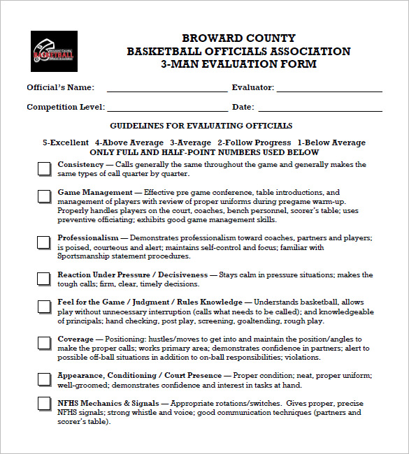 12+ Free Basketball Evaluation Forms Free & Premium Templates