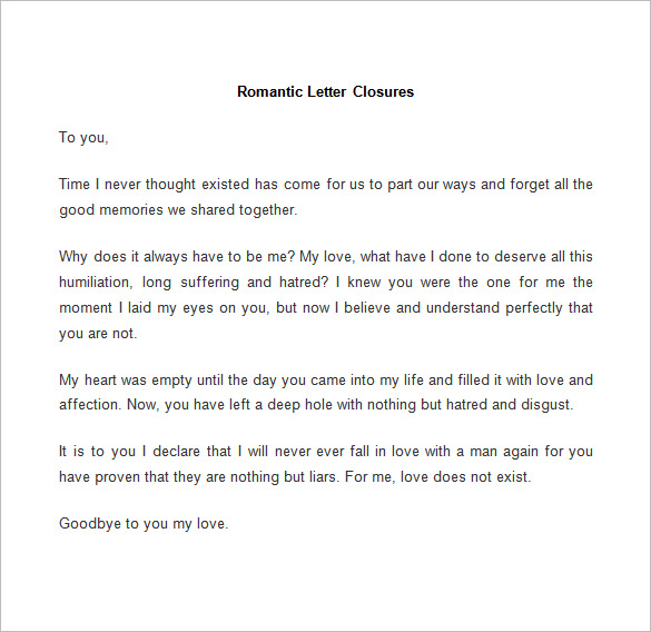 Goodbye Letter To Husband Letter