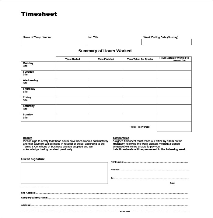 60+ Sample Timesheet Templates PDF, DOC, Excel Free & Premium Templates