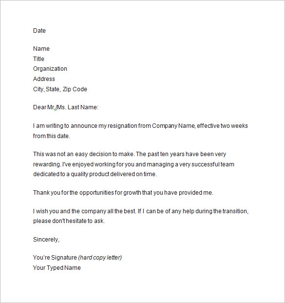 10+ Two Weeks Notice Letter Templates PDF, DOC Free & Premium Templates