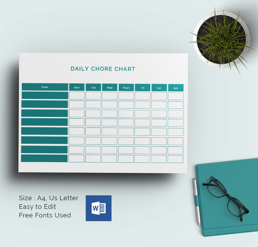 Weekly Chore Chart Template - 24+ Free Word, Excel, PDF Format Download