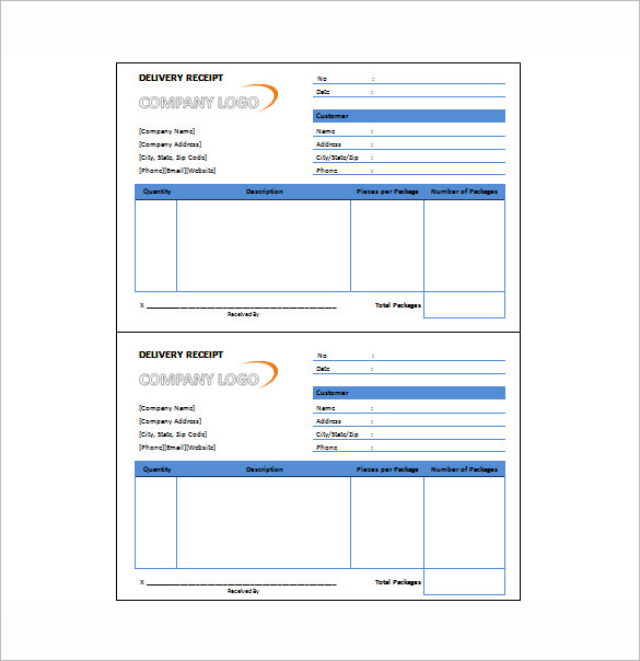 Delivery Receipt Template 10+ Free Sample, Example, Format Download