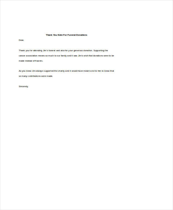 7+ Funeral Thank You Notes Free Sample, Example, Format Download!