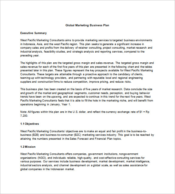 Marketing Business Plan Template 26+ Free Sample, Example Format