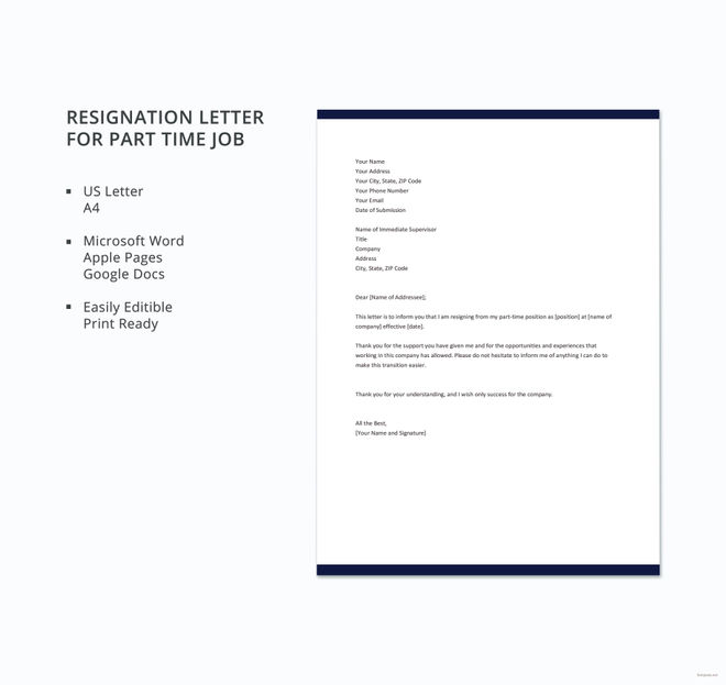 An immediate letter of resignation is a written notice to inform an employer of an employee's imminent departure. Resignation Letter Templates - 14+ Free Sample, Example, Format Download! | Free & Premium Templates