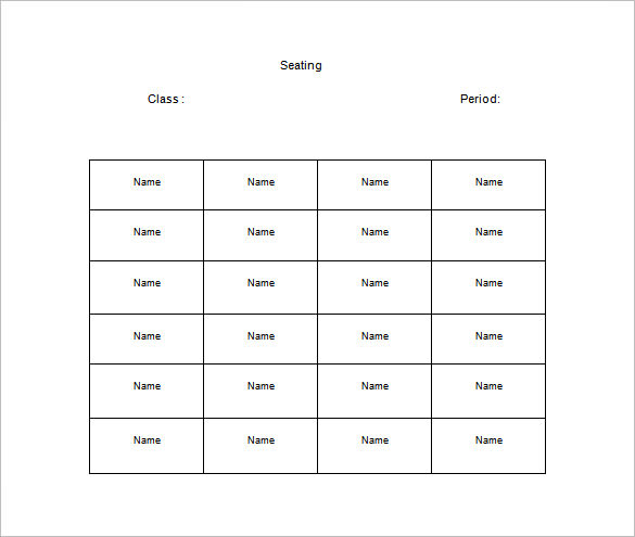 Classroom Seating Chart Template - 10+ Examples in PDF, Word, Excel