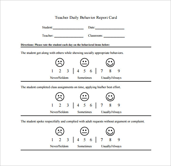 Behavior Chart Template 12+ Free Sample, Example, Format Download! Free & Premium Templates