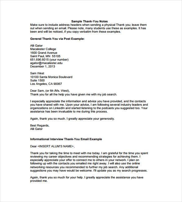 Thank you Note Template 10 Free Word, PDF Documents