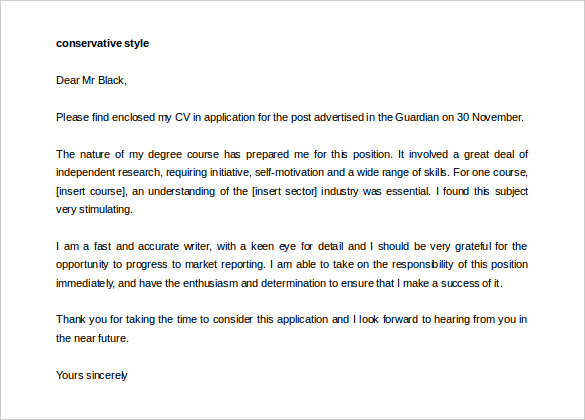 16+ Cover Letter Templates Free Sample, Example Format